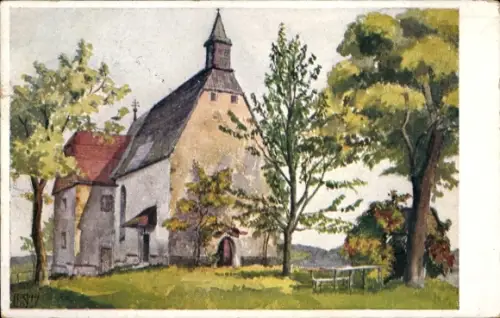 Künstler Ak Bad Schallerbach in Oberösterreich, Wallfahrtskirche Sankt Magdalena