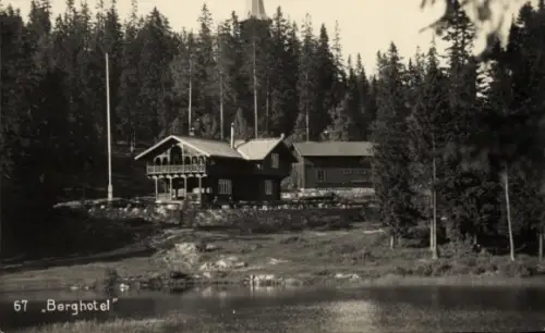 Foto Ak Norwegen, Berghotel, See
