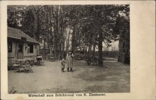 Ak Feucht in Mittelfranken, Wirtschaft zum Brückkanal von K. Zimmerer