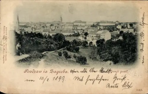 Ak Zagreb Kroatien, Gesamtansicht