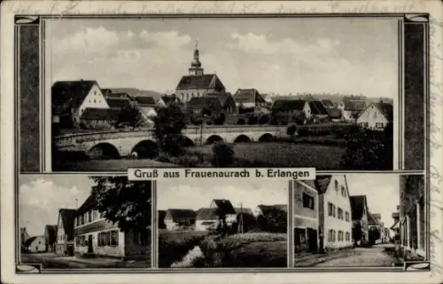 Ak Frauenaurach Erlangen in Mittelfranken Bayern, Gesamtansicht, Teilansichten