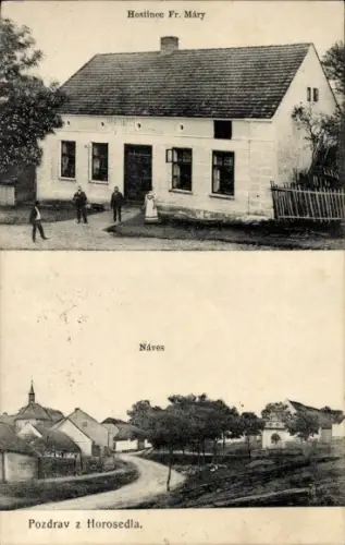 Ak Horosedly Horosedl Horosedlo Südböhmen, Gasthaus Fr. Máry, Teilansicht