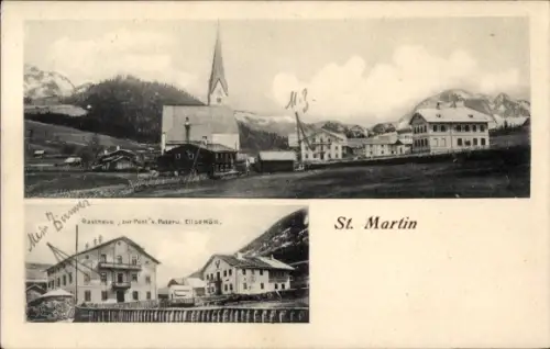 Ak Sankt Martin  in Salzburg, Gesamtansicht, Kirche, Gasthaus zur Post, Peter u. Elise Höll