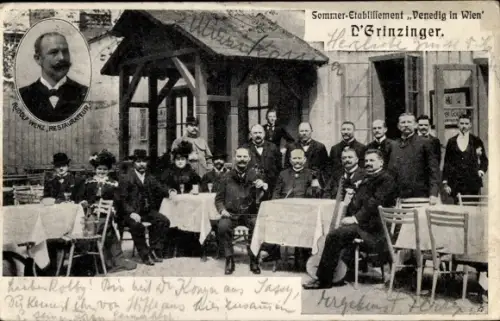 Ak Wien 2 Leopoldstadt, Prater, Sommer-Etablissement Venedig in Wien, D'Grinzinger, Rudolf Wenz