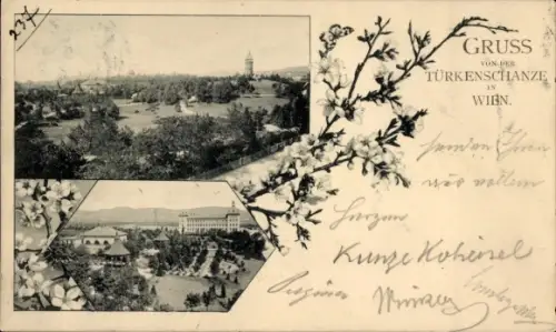 Ak Wien 18. Währing Österreich, Türkenschanze, Gartenanlage, Pavillon
