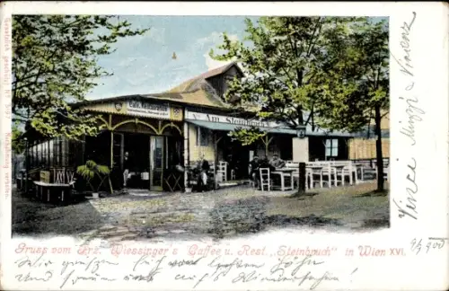 Ak Wien 16 Ottakring, Café und Restaurant Steinbruch, Frz. Wiessinger