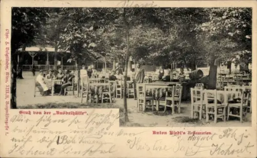 Ak Wien 14 Penzing Wolfersberg, Knödelhütte, Restauration Anton Riedl