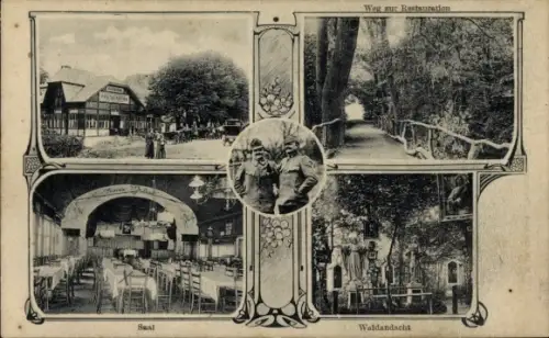 Ak Wien 2. Leopoldstadt Freudenau, Restaurant Zur Waldandacht, Franz Plankenbüchler, Dammhaufen 58