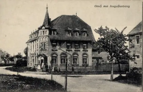 Ak Augustusberg Nossen in Sachsen, Straßenansicht, Gasthof