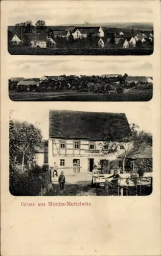 Ak Mertitz Mettelwitz Nossen in Sachsen, Panorama, Gasthof