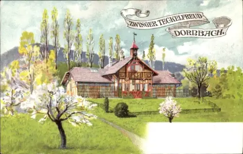 Litho Wien 17 Hernals Dornbach, Zwinger Teckelfreund