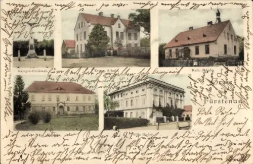 Ak Fürstenau Höxter in Westfalen, Domänew Fürstenau, Villa Gader, Schule, Kriegerdenkmal