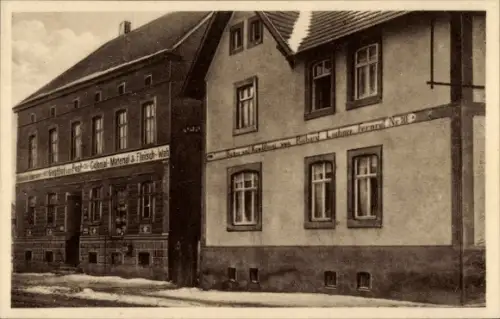 Ak Heygendorf Artern Unstrut, Gasthaus und Bäckerei Inh R. Lochner,  Colonial-Material & Fleisch-