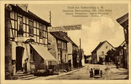 Ak Sachsenburg an der Unstrut Kyffhäuserkreis Thüringen, Gasthaus Sachsenburg, Inh. Otto Brühl