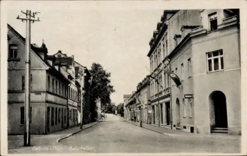 Ak Gößnitz Thüringen, Blick in die Bahnhofstrasse