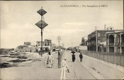 Ak Alexandria Ägypten, The Semaphore in Mex