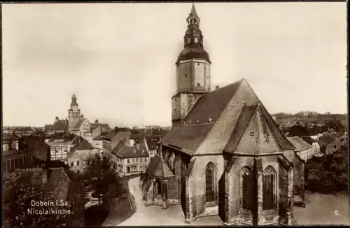 Ak Döbeln in Sachsen, Nicolaikirche, Geschäft Max Albrecht