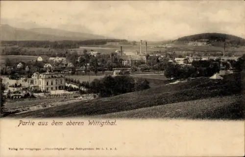 Ak Isergebirge Region Reichenberg, oberes Wittigthal
