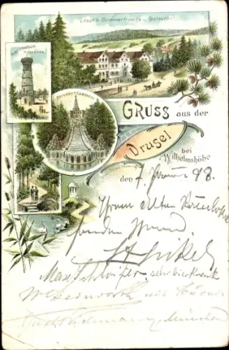 Litho Bad Wilhelmshöhe Kassel in Hessen, Drusel, Restaurant