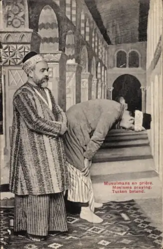 Ak Ägypten, Muslime beim Gebet, Innenansicht der Moschee