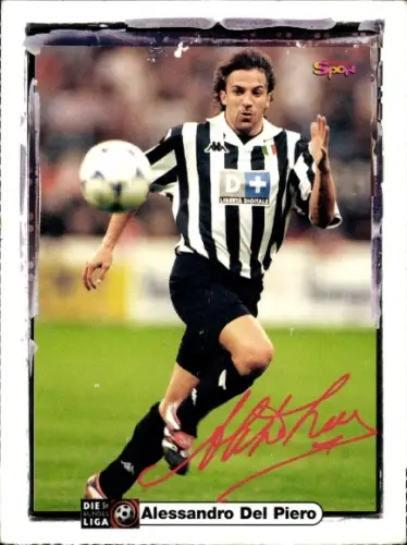Autogrammkarte Fußballer Alessandro Del Piero, Juventus Turin, Autogramm
