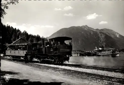 Ak Achensee Tirol, Zahnradbahn und Schiffstation Seespitz
