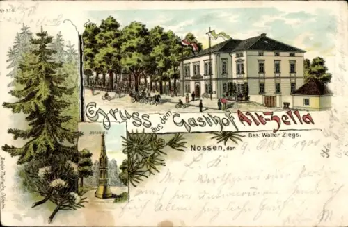 Litho Nossen in Sachsen, Gasthof Alt-Zella, Säule