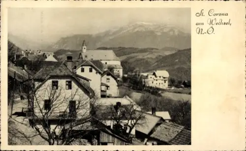 Ak St Corona am Wechsel in Niederösterreich, Teilansicht