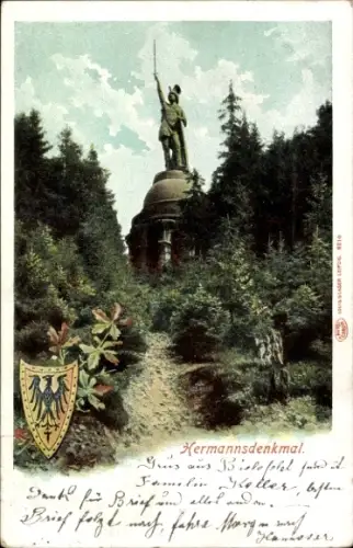 Wappen Ak Detmold in Nordrhein Westfalen, Hermannsdenkmal