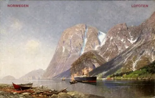 Ak Lofoten Norwegen, Panorama, Schiff