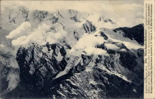 Ak Kanton Wallis, Mischabelhörner, Aufgenommen vom Ballon