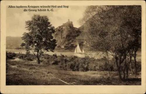 Ak Strekov Schreckenstein Ústí nad Labem Aussig Elbe Stadt, Burg Schreckenstein