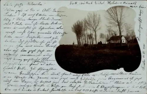 Passepartout Foto Ak Szeged Segedin Ungarn, Umgebung, Dorfpartie