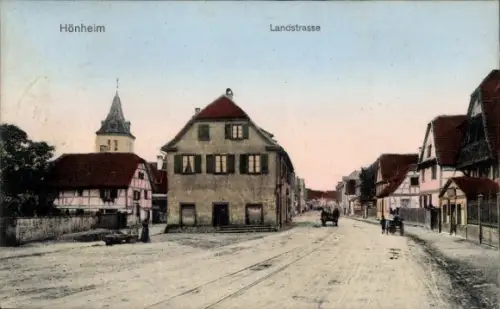 Ak Hönheim Elsass Bas Rhin, Landstraße