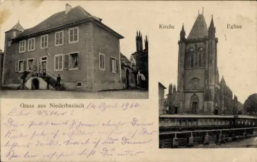 Ak Niederhaslach Elsass Bas Rhin,  Kirche (Eglise)