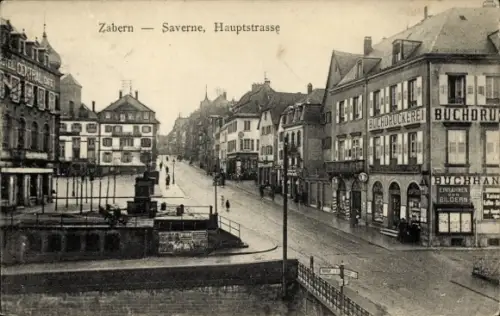 Ak Saverne Zabern Alsace Bas Rhin, Hauptstraße, Buchdruckerei