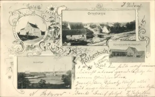 Ak Röthenbach an der Pegnitz Mittelfranken, Ortsstraße, Grünthal