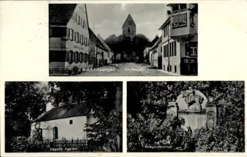 Ak Hochmössingen Oberndorf am Neckar, Kirchstraße, Kapelle Agatha, Kriegerdenkmal