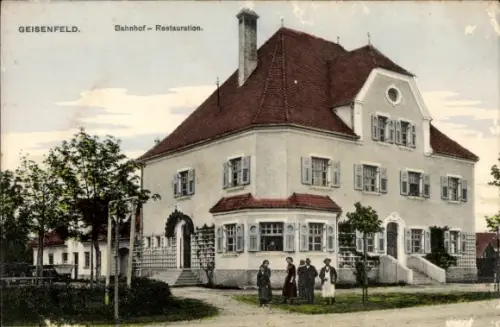 Ak Geisenfeld an der Ilm, Bahnhof-Restauration