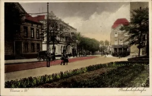 Ak Unna in Westfalen, Bahnhofstraße