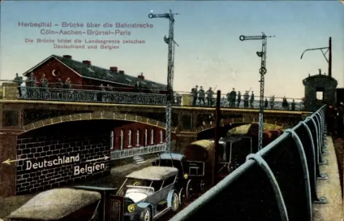 Ak Herbesthal Lontzen Wallonien Lüttich, Brücke über die Bahnstrecke Köln, Aachen, Brüssel, Paris