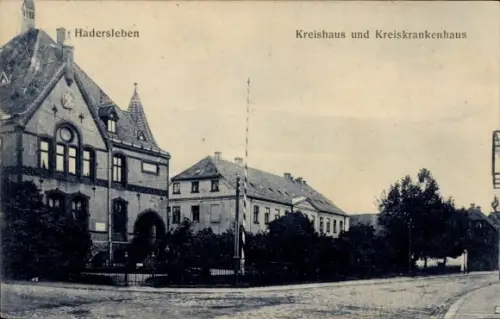 Ak Haderslev Hadersleben Dänemark, Kreishaus und Kreiskrankenhaus