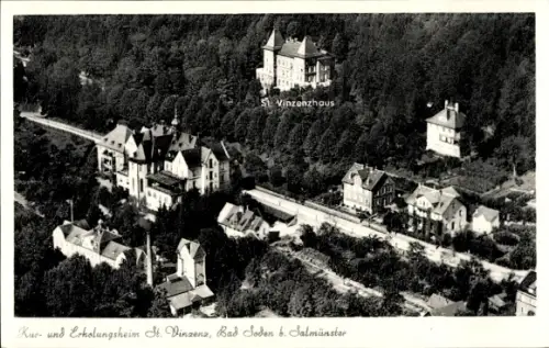 Ak Bad Soden Salmünster in Hessen, Fliegeraufnahme, Kur- und Erholungsheim St. Vinzenz