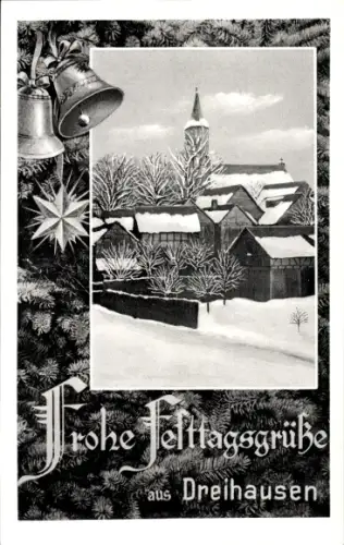 Ak Dreihausen Ebsdorfergrund Hessen, Ort im Winter
