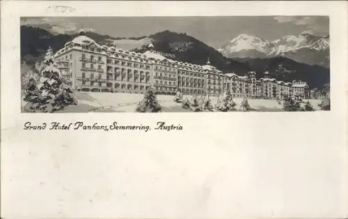 Ak Semmering in Niederösterreich, Grand Hotel Panhans, Winter