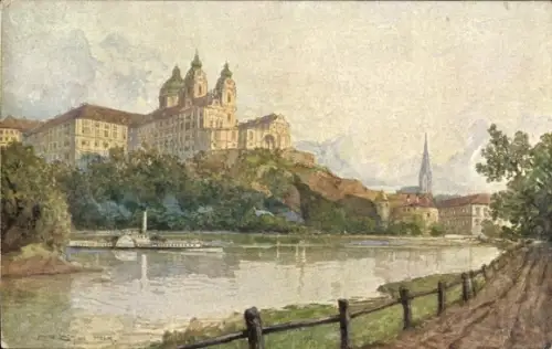 Künstler Ak Lach, Fritz, Melk an der Donau Niederösterreich, Benediktinerstift