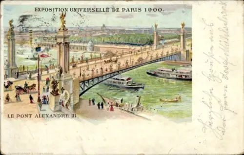 Litho Paris VII, Pont Alexandre III, Weltausstellung 1900