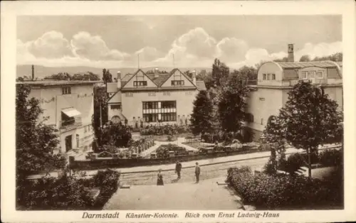 Ak Darmstadt in Hessen,  Künstler-Kolonie, Blick vom Ernst Ludwig-Haus