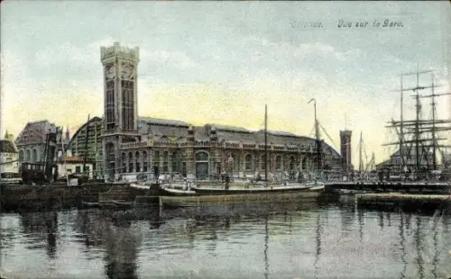 CPA Ostende, Flandre-Occidentale, La Gare