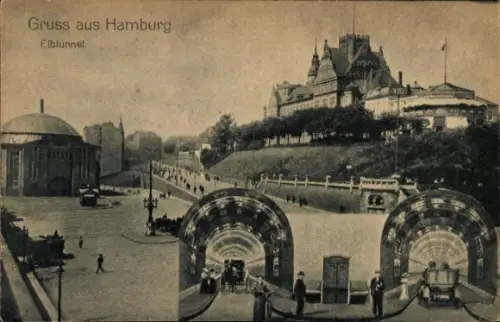 Ak Hamburg St. Pauli, Elbtunnel H. Steinwerder